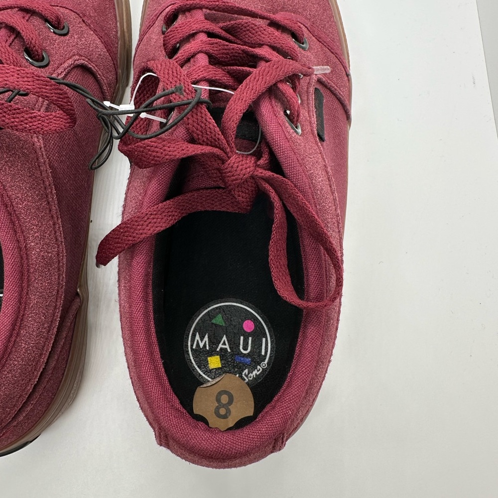 Maui and Sons Men’s Burgundy Sneakers Size 8 - Picture 9 of 14